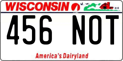 WI license plate 456NOT