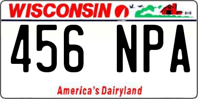 WI license plate 456NPA