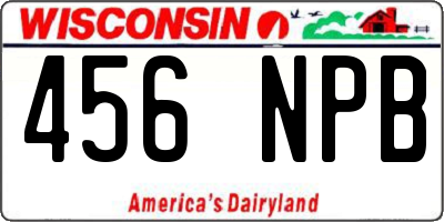 WI license plate 456NPB