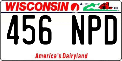 WI license plate 456NPD