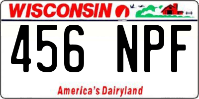 WI license plate 456NPF