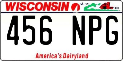 WI license plate 456NPG