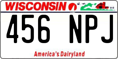 WI license plate 456NPJ