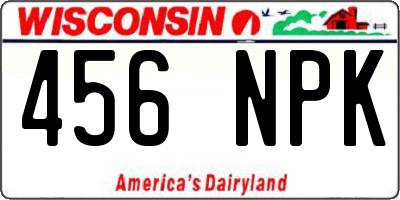 WI license plate 456NPK