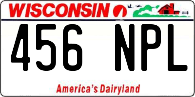 WI license plate 456NPL