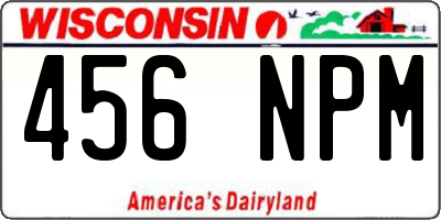 WI license plate 456NPM
