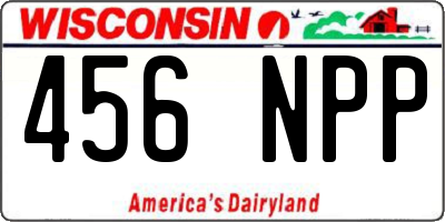 WI license plate 456NPP
