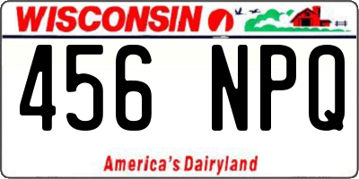 WI license plate 456NPQ