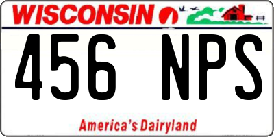 WI license plate 456NPS