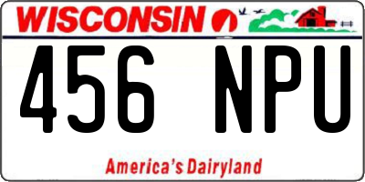 WI license plate 456NPU