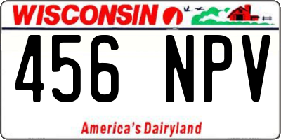 WI license plate 456NPV