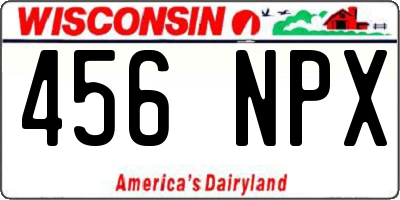 WI license plate 456NPX