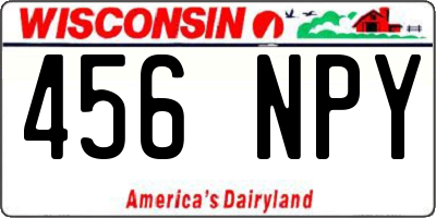 WI license plate 456NPY