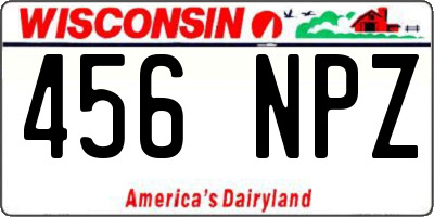 WI license plate 456NPZ