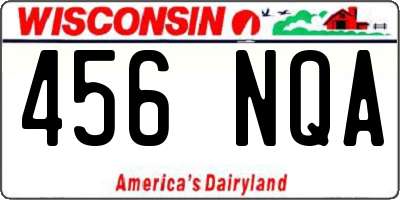 WI license plate 456NQA