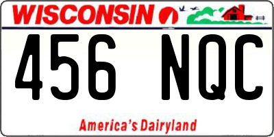 WI license plate 456NQC