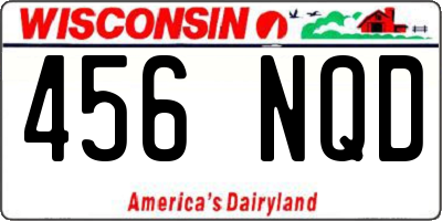 WI license plate 456NQD