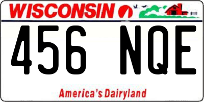 WI license plate 456NQE