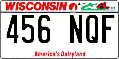 WI license plate 456NQF