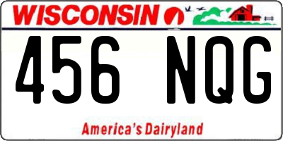 WI license plate 456NQG