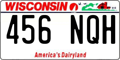 WI license plate 456NQH