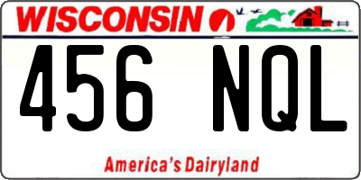 WI license plate 456NQL