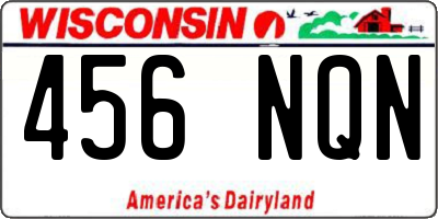WI license plate 456NQN