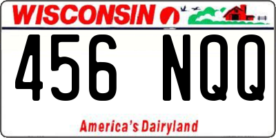 WI license plate 456NQQ