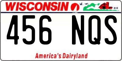 WI license plate 456NQS