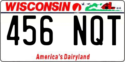 WI license plate 456NQT