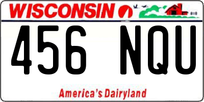 WI license plate 456NQU