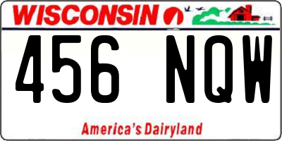 WI license plate 456NQW