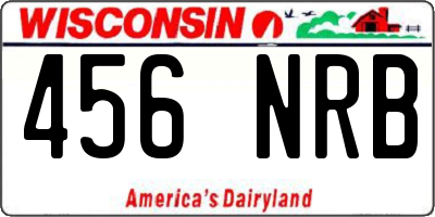WI license plate 456NRB