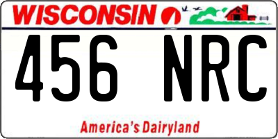 WI license plate 456NRC