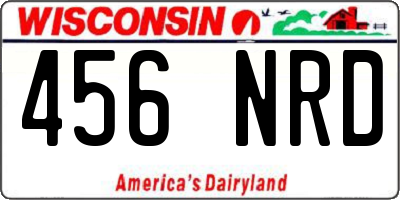 WI license plate 456NRD