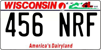 WI license plate 456NRF