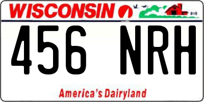 WI license plate 456NRH