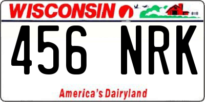 WI license plate 456NRK