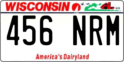 WI license plate 456NRM