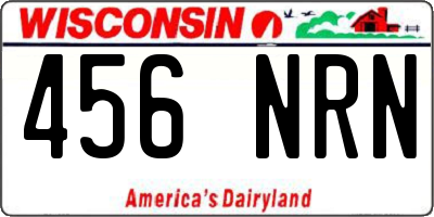 WI license plate 456NRN