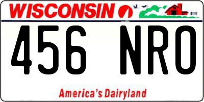 WI license plate 456NRO