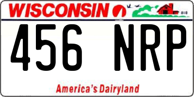 WI license plate 456NRP