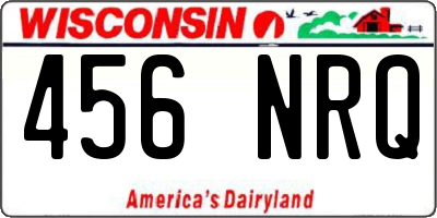 WI license plate 456NRQ