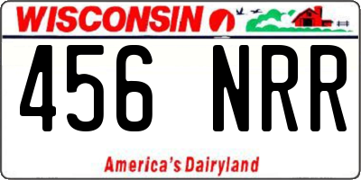 WI license plate 456NRR