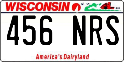 WI license plate 456NRS