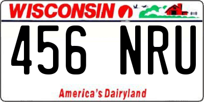 WI license plate 456NRU