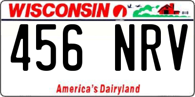 WI license plate 456NRV
