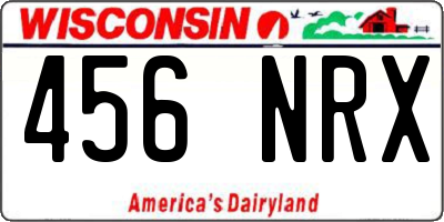 WI license plate 456NRX