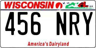 WI license plate 456NRY