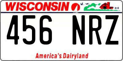 WI license plate 456NRZ